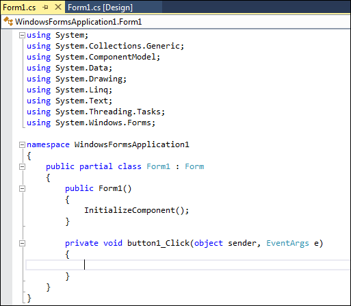 آموزش اضافه کردن کد به دکمه در سی شارپ